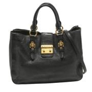 Pre-owned Leather handbags Miu Miu Pre-owned , Black , Dames