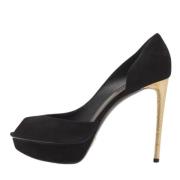 Pre-owned Suede heels Louis Vuitton Vintage , Black , Dames