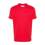 Rode Katoenen Jersey T-shirt met Handtekening Orb Logo Vivienne Westwo...