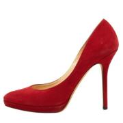 Pre-owned Suede heels Jimmy Choo Pre-owned , Red , Dames
