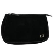 Pre-owned Suede clutches Fendi Vintage , Black , Dames