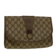 Pre-owned Canvas clutches Gucci Vintage , Beige , Dames