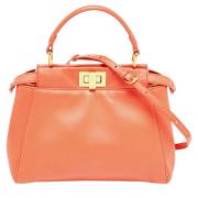 Pre-owned Leather handbags Fendi Vintage , Orange , Dames