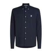 Heren Overhemd met Logo op de Borst Tommy Hilfiger , Blue , Heren