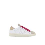 Witte Vetersneakers met Fuchsia Veters Panchic , White , Dames