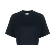 Zwart Logo Cropped T-Shirt Vrouwen Heron Preston , Black , Dames