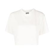 Wit Logo Cropped T-Shirt Heron Preston , White , Dames
