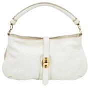 Pre-owned Leather handbags Burberry Vintage , White , Dames
