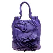 Pre-owned Leather totes Valentino Vintage , Purple , Dames