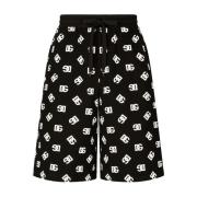 Zwarte Logo Shorts met Trekkoord in de Taille Dolce & Gabbana , Black ...
