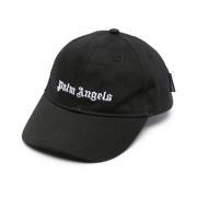 Zwart Wit Logo Baseballpet Palm Angels , Black , Heren