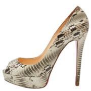 Pre-owned Fabric heels Christian Louboutin Pre-owned , Gray , Dames