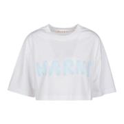 Witte Cropped T-Shirt Lily Stijl Marni , White , Dames