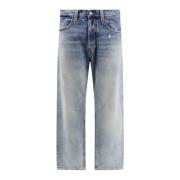 Blauwe Loose Fit Jeans met Metalen Knopen Diesel , Blue , Heren