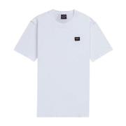 Wit T-shirt met Geborduurd Logo Paul & Shark , White , Heren