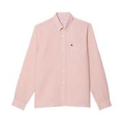 Minimalistisch Linnen Overhemd voor Heren Lacoste , Pink , Heren