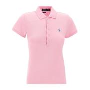 Dames Roze Polo Shirt met Geborduurd Logo Ralph Lauren , Pink , Dames