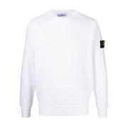 Witte Crewneck Sweatshirt met Logo Patch Stone Island , White , Heren