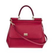 Leren Sicily Tas Dolce & Gabbana , Pink , Dames