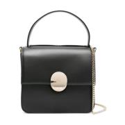 Zwarte Leren Tas met Handvat en Kettingriem Chloé , Black , Dames