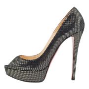 Pre-owned Suede heels Christian Louboutin Pre-owned , Black , Dames