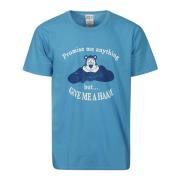 Lichtblauw Katoenen T-Shirt met Voorprint Wild Donkey , Blue , Heren