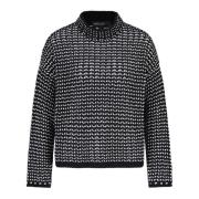 Grofgebreide pullover met tweekleurig design Marc Cain , Black , Dames