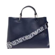 Shopper tas met logo Emporio Armani , Blue , Dames