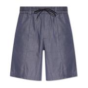 Cotton shorts with logo Emporio Armani , Blue , Heren