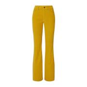 Hoge taille katoenen fluwelen broek Jacob Cohën , Yellow , Dames