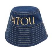 Geborduurd Logo Denim Bucket Hat Patou , Blue , Dames
