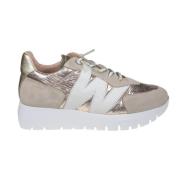 Stijlvolle Urban Sneaker met MemoryGel Binnenzool Wonders , Beige , Da...