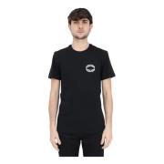 Jersey T-shirt met Logo Print Moschino , Black , Heren