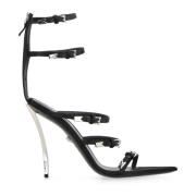 Zwarte Pin-Points Sandalen Versace , Black , Dames