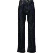 Blauwe Jeans met Omgeslagen Zoom Alexander McQueen , Blue , Heren