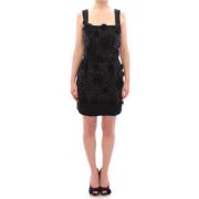 Zwarte bloemenkristallen jurk Dolce & Gabbana , Black , Dames