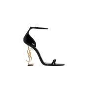 Opyum Sandals In Patent Leather With A Gold-Tone Heel Saint Laurent , ...