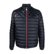 Pufferjas met Logo Patch Moncler , Blue , Heren