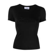 Logo-versierd katoenen T-shirt Blumarine , Black , Dames