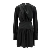 Zwarte jurk met V-hals en open rug Semicouture , Black , Dames
