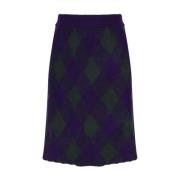 Blauwe wollen rok met paardenontwerp Burberry , Blue , Dames