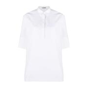 Witte Pofmouw Katoenen Overhemd Jil Sander , White , Dames