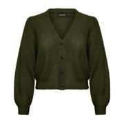 Groene Pofmouw Cardigan Soaked in Luxury , Green , Dames