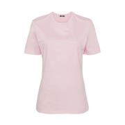T-shirt met logo print Versace , Pink , Dames