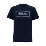 T-shirts en Polos in 90s Stijl Versace , Blue , Heren