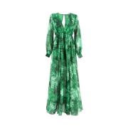 Bloemenprint Lange Jurk Ermanno Scervino , Green , Dames