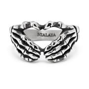 Vintage Skeleton Hand Ring Nialaya , Gray , Heren