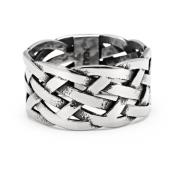 Men's Stainless Steel Woven Chain Ring Nialaya , Gray , Heren