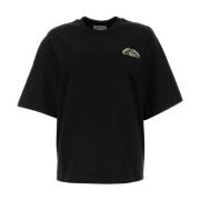 Zwart Oversized Katoenen T-Shirt Alexander McQueen , Black , Dames