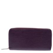 Pre-owned Leather wallets Louis Vuitton Vintage , Purple , Dames